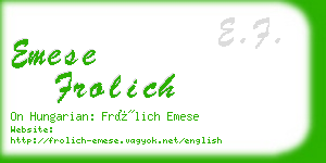 emese frolich business card